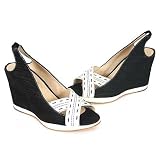 Modern Vintage -- Diva Blk/White -- Women's Shoes,Sandals,Sling Shoes