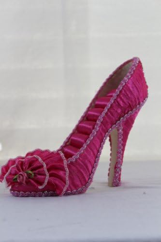New Fashion Flower Shoes Shape Style Ring Jewelry Display Holder Stand Rack (Hot Pink)