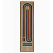 Natural Solid Wood 3 Track Cribbage Board with Metal Pegs - Red, Blue, and Green Tracks by WE Games