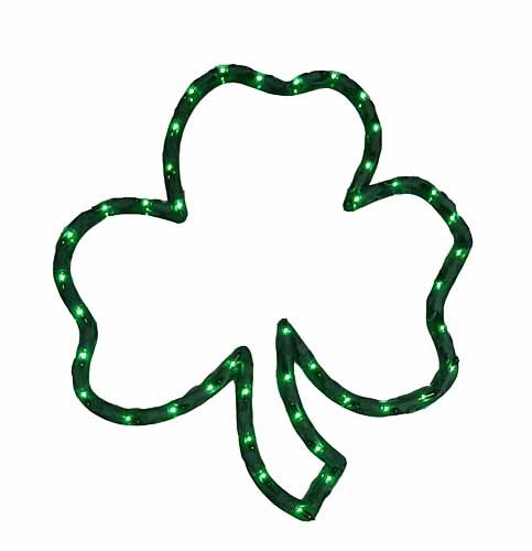 16" Lighted St. Patricks Day Irish Shamrock Window Silhouette Decoration