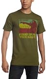Zion Rootswear Young Men's Bob Marley Catch Rights T-Shirt,Army Green,Small