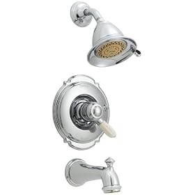 Delta Faucet 1755-712 Victorian Single-Handle Tub and Shower Faucet with Dual-Spray Showerhead, Chrome