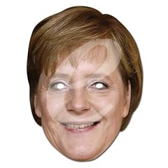 Angela Merkel Prominentenmaske, Papp Maske, aus hochwertigem Glanzkarton mit Augenl�chern, Gummiband - Gr�sse ca. 30x21 cm