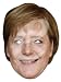 Angela Merkel Prominentenmaske, Papp Maske, aus hochwertigem Glanzkarton mit Augenlöchern, Gummiband - Grösse ca. 30x21 cm