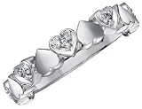 Diamond Heart Promise Ring in White Gold
