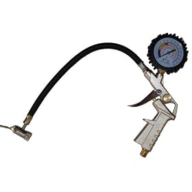 Air Tire Chuck Inflator Deflator Gun with Pressure Gauge