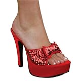 Women's Sequin Costume Slides - Red