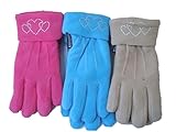 Set of Three Fleece Polyester with Microfiber Lined Very Warm Gloves for Women