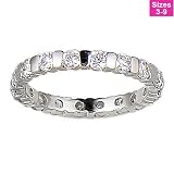 Stackable CZ Eternity B Ring size 3 Emitations