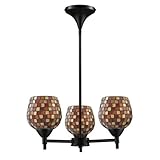 IMAGE OF Elk 10154/3DR-MLT Celina 3-Light Chandelier In Dark Rust And Multi Fusion Glass