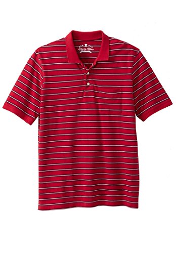 Liberty Blues Men's Big & Tall Solid Or Striped Pique Polo Shirt With Pocket