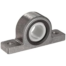 Spyraflo PB2-12M-AF Delrin Acetyl Bearing Pillow Block, 2 Bolt Holes, 12 mm Bore Diameter, Aluminum, Metric