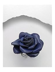 Blue Rose Leather Ring In Zinc