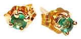 Emerald Stud Earring, 14k Yellow Gold (T.w 0.35)