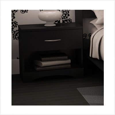 South Shore Furniture Step One Collection Night Stand, Pure Black