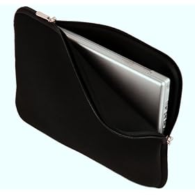 LUPO Black Netbook Neoprene Pouch Case Sleeve - Fits up to 10.2" Inch Netbooks & Apple Ipad