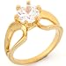 Cheap 14k Gold Sparkling CZ Fancy Soliraire Engagement Ring On Sale