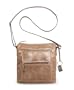 Giani Bernini Leather Cross X Body Bag Purse Pewter