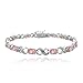 Bria Lou Silver Flashed Brass Created Pink Opal & Diamond Accent Infinity Link Bracelet, 7.5