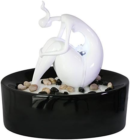 Wellandllc 12" Euro Style Sitting Sculpted Figure Tabletop Water Fountain