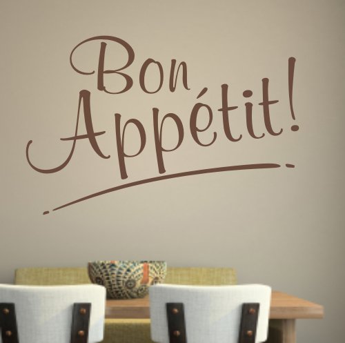 Bon Appetit! - Kitchen / Dinning Room vinyl wall quote sticker - WA073X SMALL / GOLD**
