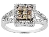 10KT WG .50CTW WHITE AND CHOCOLATE DIAMOND RING