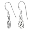 Sterling Silver Polished Small Swirl Shepherds Hook Earrings