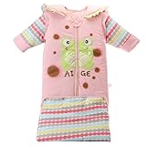 ベビー ロンパース 長袖 カバーオール 可愛い 長袖が取り外す可能 コットン 柔らか 通気性が良い 厚手 保温 カエル ピンク