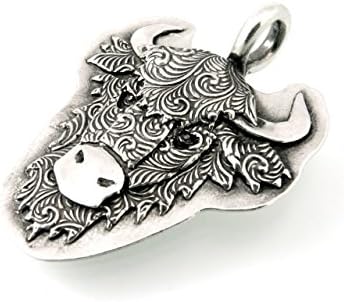 Handmade Sterling Silver Bison Pendant or Buffalo Pendant, 986a