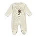BABE MAPS Unisex Baby's Long Sleeve Footie 100% Cotton (12 Months, I Am Your Bear) Newborn Footed Onesie