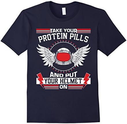 Take Your Protein Pills - David Bowie Shirt! - Male Medium - Navy