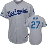 Matt Kemp Jersey: Adult Majestic Road Grey Authentic Cool Base&Atilde;&cent;"&Acirc;&cent; Los Angeles Dodgers Jersey with Dodger Stadium 50th Anniversary Patch