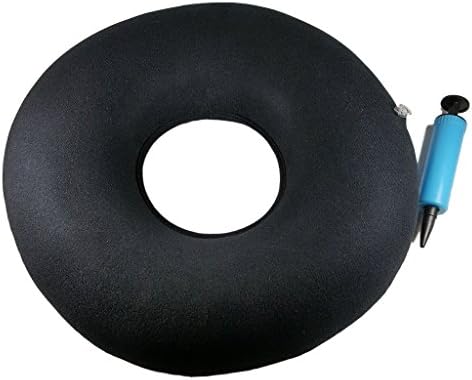 18" Inflatable Donut Cushion For Relief Of Hemorrhoid Pain, Cysts, And More! Black Color