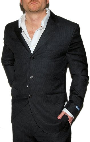 Polo Ralph Lauren Mens Italy Wool Suit Black 