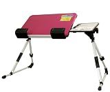 Table tablette inclinable pliable pour PC/ordinateur portable double plateaux léger, couleur rose, FBT03L-P