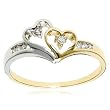 14k Two-Tone Diamond Heart Ring (1/10 cttw, H-I Color, I2 Clarity)