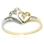 14k Two-Tone Diamond Heart Ring (1/10 cttw, H-I Color, I2 Clarity)