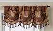 Regal Home Collections Brownstone 54-Inch by 15-Inch Woven Plaid Lined Tuck Valance with Fringe, Brown