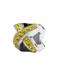 SilveRado (tm) BM034-4 Bling Ribbon Yellow Bead / Charm