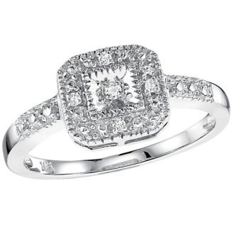 10K White Gold Diamond Ring
