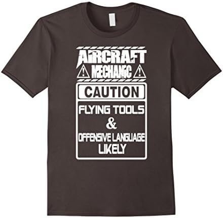 Men's Funny Aircraft Mechanic T-shirt XL Asphalt