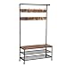 VASAGLE Industrial Rack Shoe Bench, Pipe Style Large Hat and Coat Stand with 9 Hooks Multifunctional Hall Tree, Sturdy Metal Frame UHSR47BX Vintage