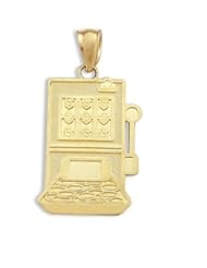 Slot Machine Las Vegas Pendant 14k Yellow Gold Charm