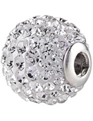 SilveRado(tm) BM003-1 Bling Focal Razzle Dazzle White Bead / Charm