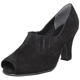 IMAGE OF Aerosoles Women's Georgina Open-Toe Pump,Black Suede,12 M US