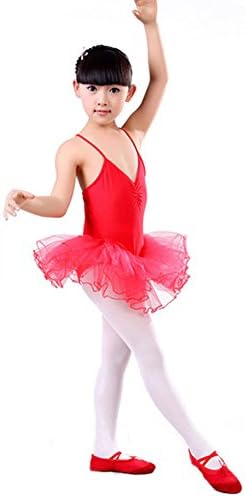 ROPALIA Kid Girls Ballet Dancewear Tranning Dance Skirt Tutu Strap Dress Leotard
