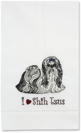 Rescue Me Now Shih Tzu Tea Towel, 11 by 7-Inch, Embroidered