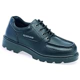 Redwood LH628 Mens Black Leather Safety Boat Shoe With Steel Toe Caps