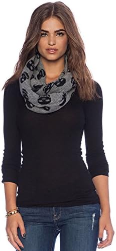 Haoduoyi Autumn Winter Unisex Fashion Skull Print Jacquard Thermal Knitted Scarf