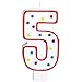 #5  Polka Dots Birthday Candle | Multicolor | Party Supply